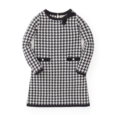 Hope & Henry Babies'  Girls' Bow Sweater Dress, Toddler In Black And White