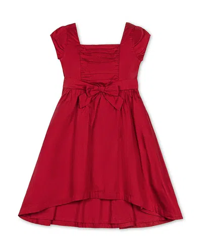 HOPE & HENRY GIRLS' ORGANIC CAP SLEEVE HIGH LOW SATEEN PARTY DRESS - LITTLE KID, BIG KID