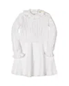 Hope & Henry Kids' Organic Chunky Ruffle Edge Sweater Dress In White