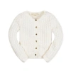 Hope & Henry Girls' Organic Classic Cable Cardigan, Kids In Soft White Cable