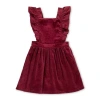 Hope & Henry Girls' Organic Corduroy Ruffle Jumper, Kids In Oxblood Cord