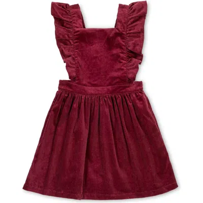 Hope & Henry Babies'  Girls' Organic Corduroy Ruffle Jumper, Toddler In Oxblood Cord