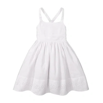 Hope & Henry Kids'  Girls' Organic Embroidered Special Sundress, Toddler In White