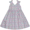 Hope & Henry Babies'  Girls' Organic Eyelet Bow Shoulder Dress, Toddler In Flower Show Floral