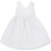 Hope & Henry Babies'  Girls' Organic Eyelet Bow Shoulder Dress, Toddler In White Eyelet