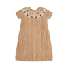 Hope & Henry Girls' Organic Fair Isle Cable Sweater Dress, Toddler In Ivory Fair Isle Cable