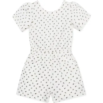 Hope & Henry Girls' Organic Knit Flutter Romper, Kids In Provence Ditsy Floral
