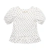 Hope & Henry Girls' Organic Knit Peplum Top, Kids In Provence Ditsy Floral