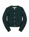Hope & Henry Kids' Organic Long Sleeve Herringbone Cardigan Sweater In Green
