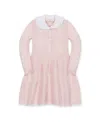 Hope & Henry Kids' Organic Peter Pan Collar Button Front Sweater Dress In Pink