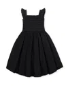 Hope & Henry Kids' Organic Pleated Bodice Sateen Party Dress In Black