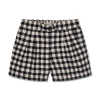 Hope & Henry Girls' Organic Pleated Flannel Short, Kids In Black And Ivory Check
