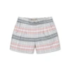 Hope & Henry Girls' Organic Pleated Flannel Short, Kids In Gray And Rose Plaid