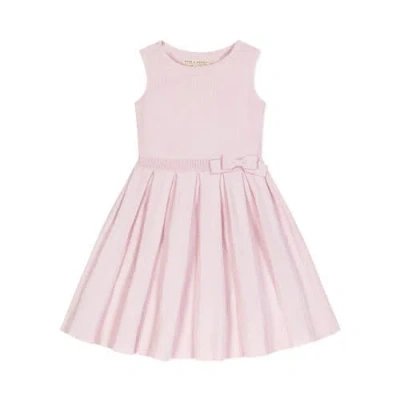 Hope & Henry Girls' Organic Pleated Sweater Dress, Kids In Rose Marl