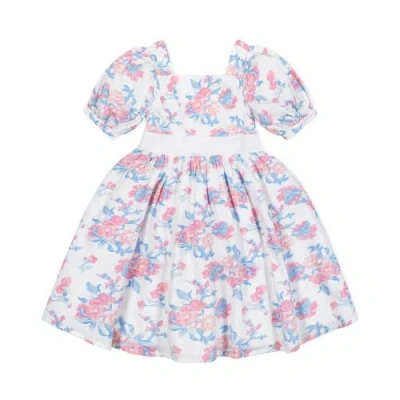 Hope & Henry Babies'  Girls' Short Sleeve Puff Sleeve Party Dress, Toddler In Bouquet Floral