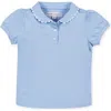 Hope & Henry Girls' Organic Puff Sleeve Polo, Kids In Classic Blue With White