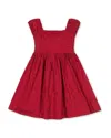 Hope & Henry Kids' Organic Puff Sleeve Sateen Party Dress In Red