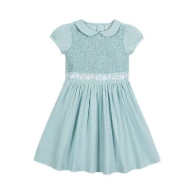 Hope & Henry Girls' Organic Puff Sleeve Smocked Party Dress, Kids In Robin's Egg Blue