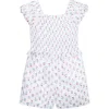 Hope & Henry Girls' Organic Puff Sleeve Smocked Romper, Kids In Paris Floral