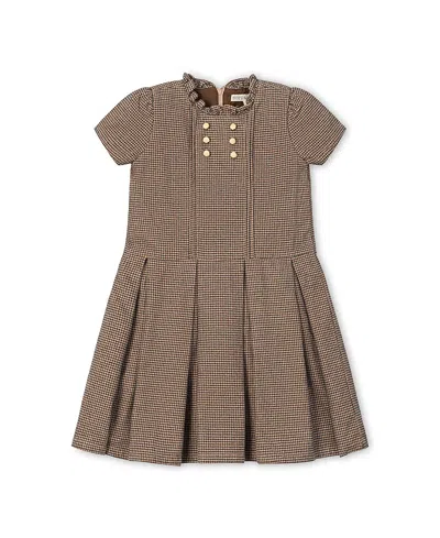 Hope & Henry Girls' Organic Ruffle Collar Pintuck Drop Waist Dress - Little Kid, Big Kid In Multi