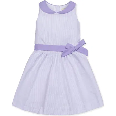 Hope & Henry Girls' Organic Seersucker Peter Pan Collar Dress, Kids In Lavender Seersucker