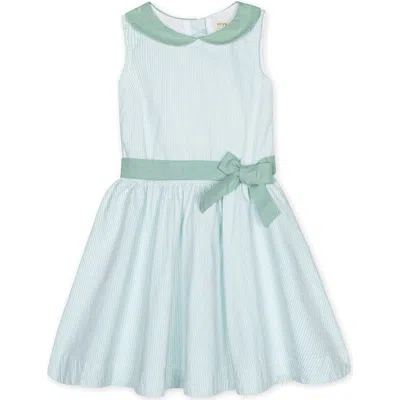 Hope & Henry Girls' Organic Seersucker Peter Pan Collar Dress, Kids In Mint Seersucker