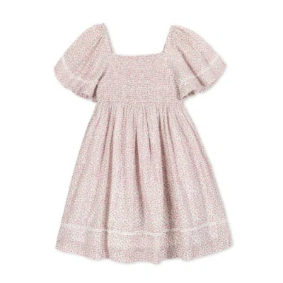 Hope & Henry Girls' Organic Smocked Bell Sleeve Dress, Kids In Vintage Petal Ditsy