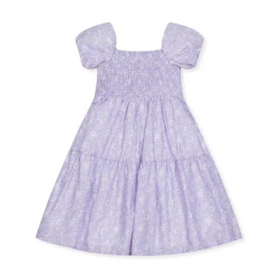 Hope & Henry Baby Girls' Organic Smocked Bubble Sleeve Dress, Infant In Lavender Field Floral