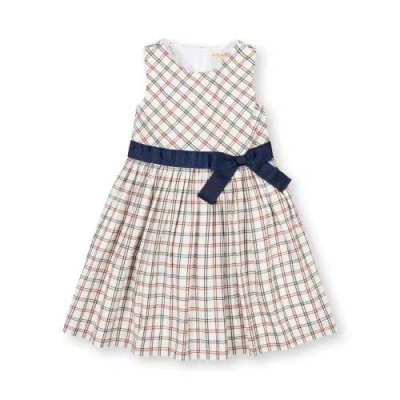 Hope & Henry Babies'  Girls' Organic Stretch Poplin Sash Dress, Toddler In Homeroom Check