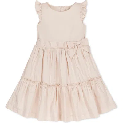 Hope & Henry Babies'  Girls' Organic Tiered Sateen Party Dress, Toddler In Ecru Sateen