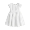 Hope & Henry Girls' Organic Tulip Sleeve Party Dress, Kids In White Swiss Dot