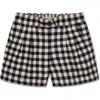 Hope & Henry Babies'  Girls' Pleated Flannel Short, Toddler In Black And Ivory Check