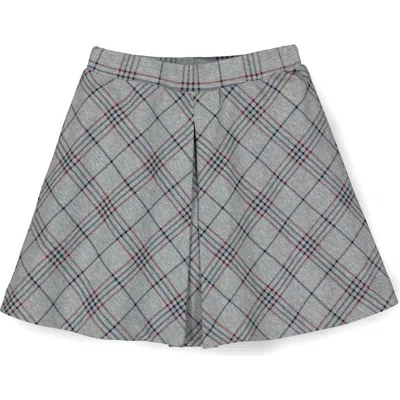 Hope & Henry Baby Girls' Ponte Schoolgirl Skort, Infant In Gray, Berry, And Navy Plaid