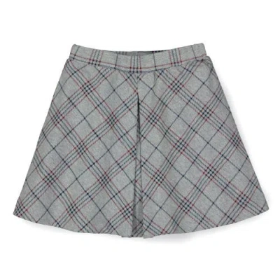 Hope & Henry Babies'  Girls' Ponte Schoolgirl Skort, Toddler In Gray, Berry, And Navy Plaid