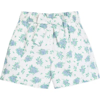 Hope & Henry Babies'  Girls' Linen Pull-on Paperbag Shorts, Toddler In Coastal Cottage Floral