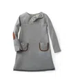 Hope & Henry Girls' Quilted Ponte Riding Dress - Baby In Gray