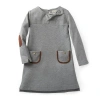 Hope & Henry Girls' Quilted Ponte Riding Dress, Kids In Gray Heather