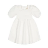 Hope & Henry Girls' Quilted Puff Sleeve Dress, Toddler In Soft White Quilted