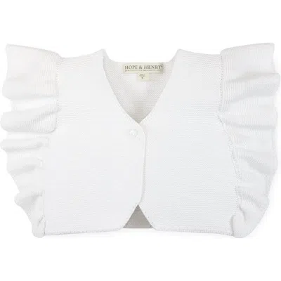 Hope & Henry Girls' Ruffle Sleeve Sweater Vest, Kids In White