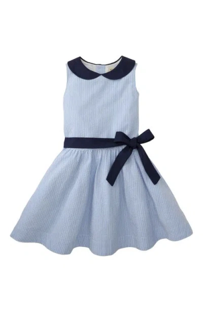 Hope & Henry Babies'  Girls' Seersucker Peter Pan Collar Dress, Infant In Blue
