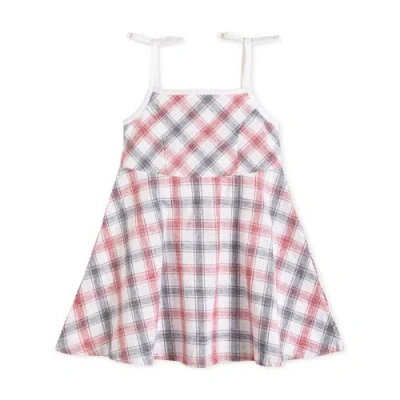 Hope & Henry Babies'  Girls' Sleeveless Bow Shoulder Simple Sundress, Infant In Americana Check