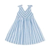 Hope & Henry Babies'  Girls' Sleeveless Bow Shoulder Swing Dress, Infant In Blue Variegated Stripe