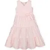 Hope & Henry Girls' Tiered Wrap Dress, Toddler In Pale Pink Linen