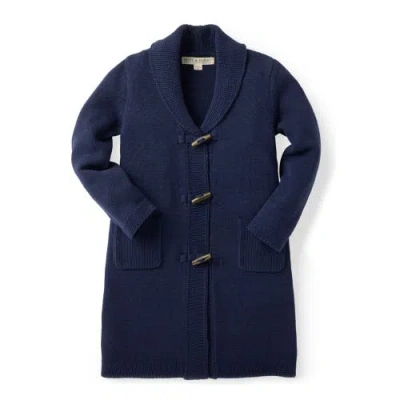 Hope & Henry Girls' Tunic Cardigan With Shawl Collar, Kids In Blue