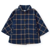 Hope & Henry Girls' Woven Cape With Button Front, Kids In Blue Plaid