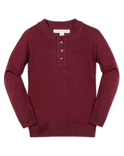 Hope & Henry Henley Sweater In Red