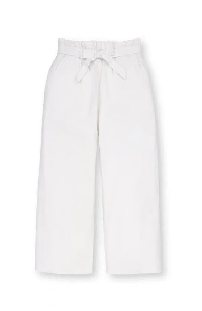 Hope & Henry Kids' Linen Paper Bag Tie-waist Pant In White
