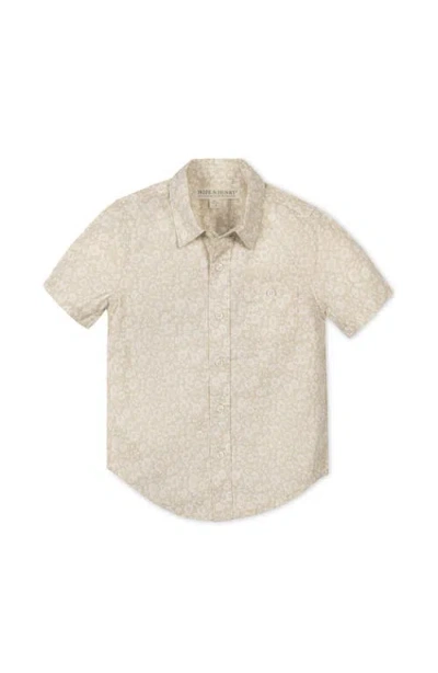 Hope & Henry Kids' Linen Short Sleeve Shirt In Neutral