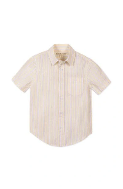 Hope & Henry Kids' Linen Short Sleeve Shirt In Neutral
