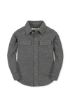 Hope & Henry Kids' Long Sleeve Quilted Button Down Shirt Jacket In Gray